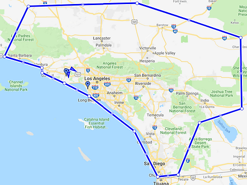 Southern California service area map